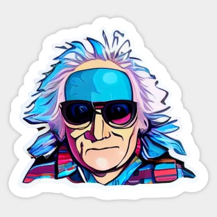 Doc Emmett Brown in Electric Colors Sticker